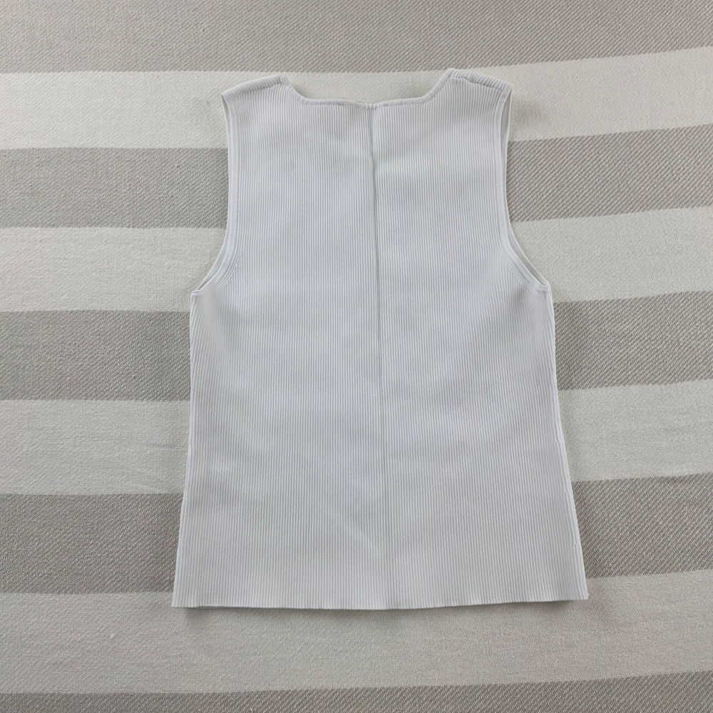 Bailey 44 Ribbed Knit Tank Top Womens XL White Excellent Sleeveless Crew Neck - Picture 2 of 6